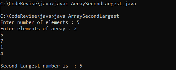 Find Second Largest Number In Array Code Revise