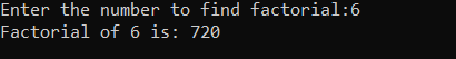 Factorial program in c using function Factorial program in c using function