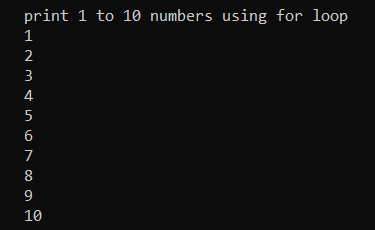 For Loop in C output 
