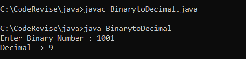 Convert Binary to Decimal in Java