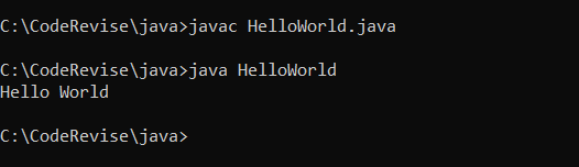 Hello World Program of Java