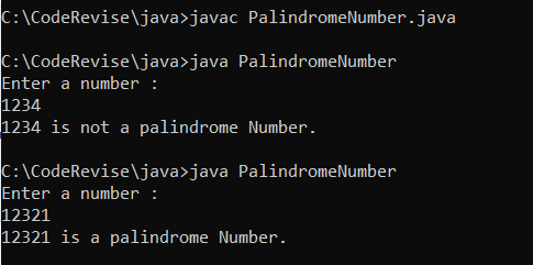 Number Palindrome in Java
