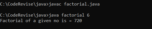 Factorial of a Number in Java - Code Revise