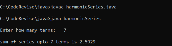 Sum of Harmonic Series