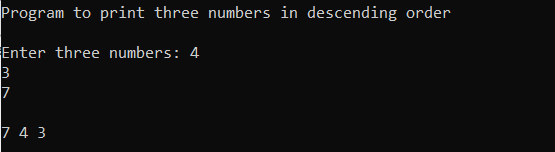 arrange the numbers in descending order