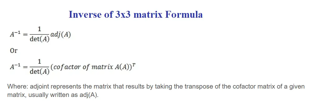 inverse matrix formula