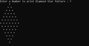 Diamond Star Pattern output