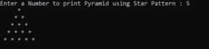 Pyramid Star Pattern output