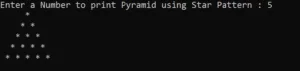 Pyramid Star Pattern output